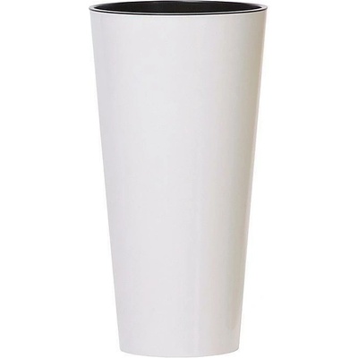 Strend Pro Kvetináč TUBUS Slim Shine 250x476 mm, biely, vložka