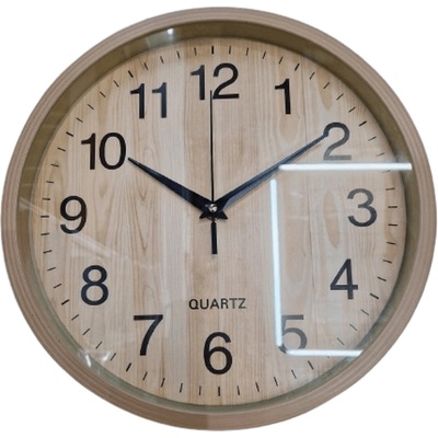 Часовник с дървена рамка, плавен механизъм ф25 см
