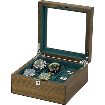 Rothenschild watch box RS-2440-W for 4 watches and cufflinks (watch box RS-2440-W for 4 watches and cufflinks)