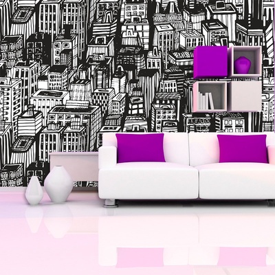 Tapeta SABLIO Kreslené mrakodrapy, rozměry 125x75 cm
