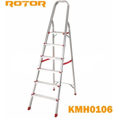 ROTOR Стълба алуминиева, 6 стъпала, 1.69 м, rotor kmh0106 (kmh0106)
