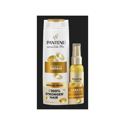 Pantene Pro-V Active Nutri Plex Pantene Pro-V Active Nutri Plex Intensive Repair šampón pre poškodené vlasy 400 ml + Pantene Pro-V Keratin Protect Oil suchý olej na vlasy 100 ml