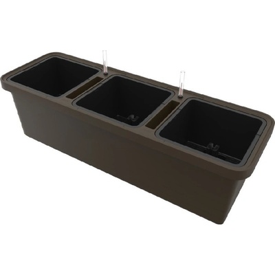 Plastia Truhlík samozavlažovací TRIO BERBERIS 117x39x35 cm čoko