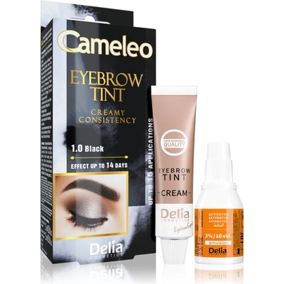 Delia Cosmetics Cameleo професионална крем-боя за вежди без амоняк цвят 1.0 Black 15ml