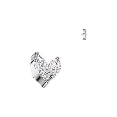 Šperky4U náhradní ozdoba k dermálu labretě titan závit čirá TIT1544-12-C