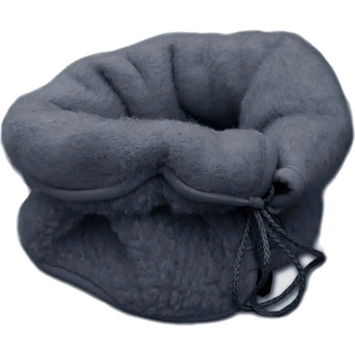Ovčí Věci nákrčník na knoflíky z ovčí vlny merino tmavě šedá
