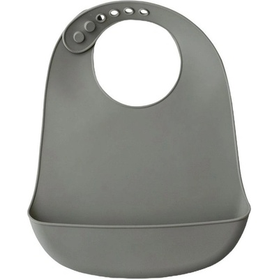 Interbaby Силиконов лигавник Interbaby - С джоб, тъмносив (SI002-76)