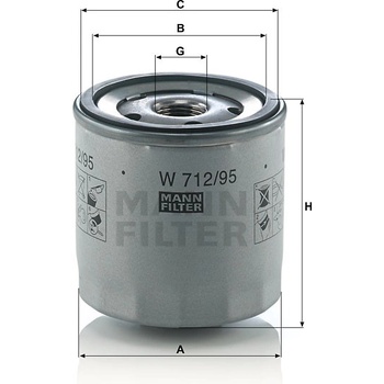 MANN FILTER Olejový filter W 712/95