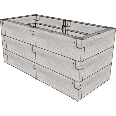 LANIT PLAST, vyvýšený záhon JUWEL TIMBER 3ER-SET 20471 LG3178 – Zboží Dáma