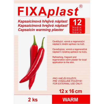 FIXAPLAST WARM Kapsaicínová hrejivá náplasť 12 x 16 cm 2 kusy