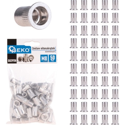 Sada hliníkových nýtovacích matic M8 50 ks – Sleviste.cz