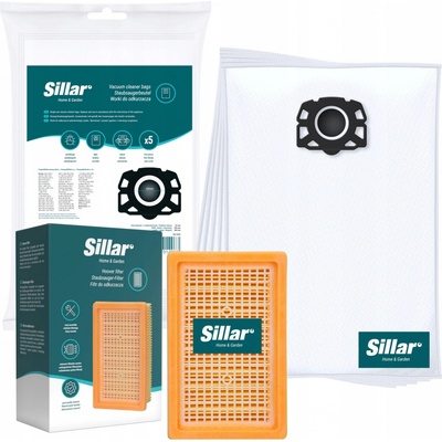 Sillar Kärcher KWD4 KWD5 KWD6 MV4 MV5 MV6 WD4 WD5 WD6 sáčky a filtr 5 ks