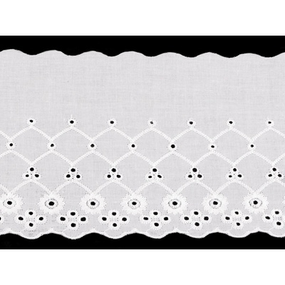 Prima-obchod Bavlněná madeira - štykování šíře 12 cm, barva Off White – Zboží Dáma