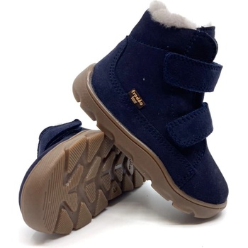Froddo chlapecké zimní barefoot boty Zeru Tex Furry G2110149 tmavě modrá