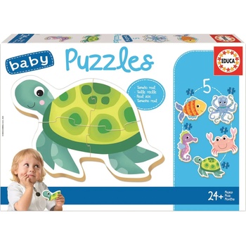 Educa - Puzzle Baby Puzzles Aquatic animals - 1 - 39 piese