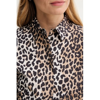 OUI Памучна риза oui дамска в черно със свободна кройка с класическа яка 93894 (93894)