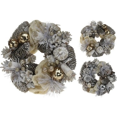 KOOPMAN Věnec se šiškami 25 cm zlatý – Zboží Dáma