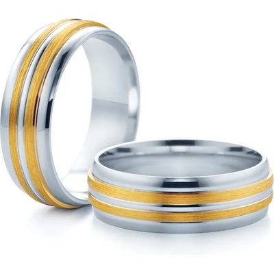 SAVICKI Сватбени халки: двуцветно злато, халки. 6 мм