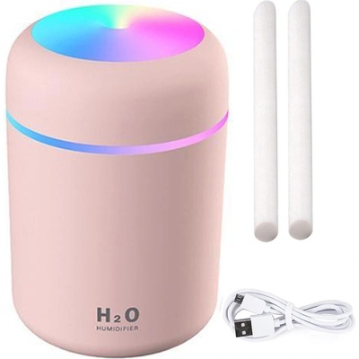 Grugen Ultrazvukový aroma difuzér s LED světlem 300 ml + 2 x 12 ml Růžový