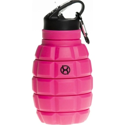 BrainMax Grenade bottle, skládací silikonová lahev na vodu,růžová, 580ml