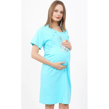 Dámska nočná košeľa materská Sloníča tyrkysová