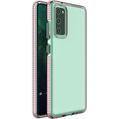 HQWear Калъф за телефон Spring Case Clear TPU Gel с цветна рамка за Samsung Galaxy A02s EU, светлорозов (9111201933927)