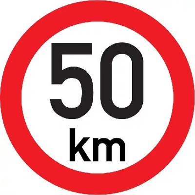 Značka Označenie najvyššej povolenej rýchlosti 50 km