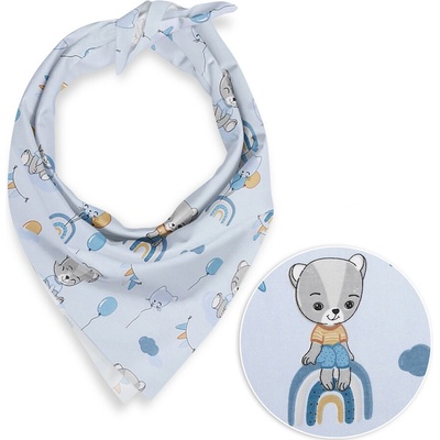 Biante detská bavlnená šatka Sandra SA-463 Medvedíky s balónikmi na svetlo modrom