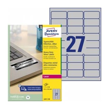 Avery Zweckform LABEL ZF L6011 63, 5X29.6 SILVER. E100 LABEL - L6011-100