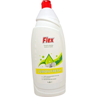 Flex препарат за ръчно измиване на съдове, 1200мл, Лимон