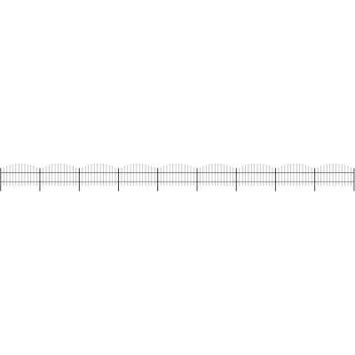 vidaXL Zahradní plot s hroty ocel (0,75–1) x 15,3 m černý