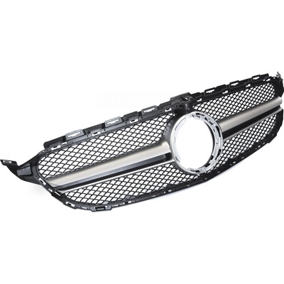 Predná maska Mercedes C trieda W205 / S205 / C205 / A205 18-23 Black-Silver s otvorom pre kameru
