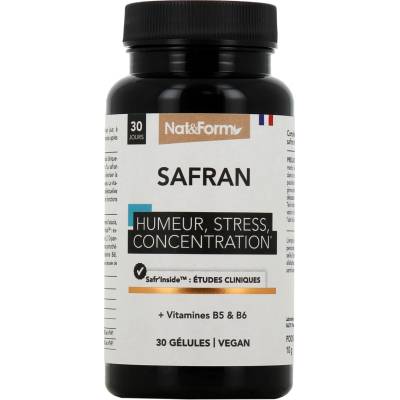 Nat&Form Шафран + Витамин B5 и B6, 30 капсули, Nat&Form (028869 (NUTR-SAF))
