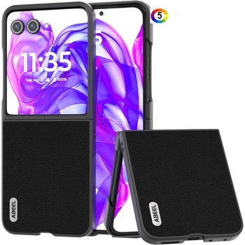 Motorola Razr 50 Ultra Удароустойчив ABEEL Litchi Texture Калъф и Протектор
