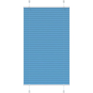 vidaXL Плисирана щора, синя, 70x100 см, ширина на плата 69, 4 см, полиестер (4015171)