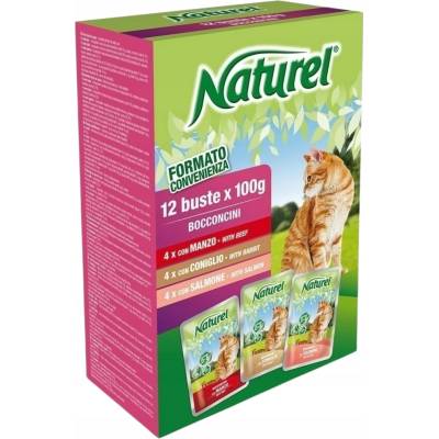 LIFE CAT BOX NATUREL Hovězí + Králík + Losos 12 x 100 g