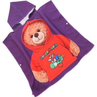 Textilomanie dětské pončo TEDDY MARIO fialové 60 x 120 cm