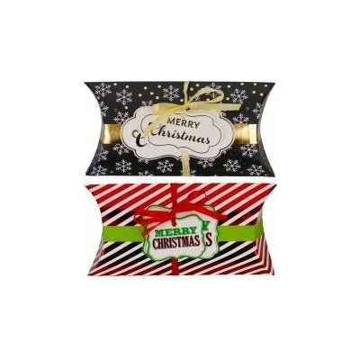 Vianočná papierová darčeková krabička pukačka 220x100mm 2 ks mix farebných motívov
