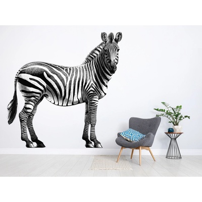 Nalepte.cz Zebra textilní prelepiteľná nálepka na stenu list 44 x 45 cm