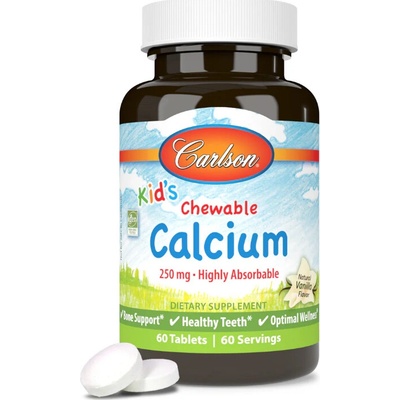 Carlson Labs Kid's Chewable Calcium 60 žvýkacích tablet
