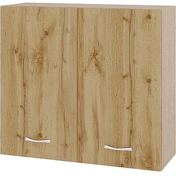 ИРИМ Горен шкаф с две врати и рафт Сити МДД-4 мока / дъб дакота 80 см