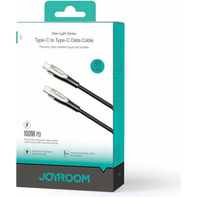 JOYROOM Star-Light USB-C to USB-C Cable 100W - USB-C към USB-C кабел за устройства с USB-C порт (120 см) (черен) (JYR847)