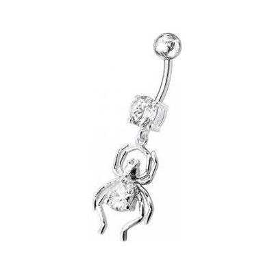 Šperky4U stříbrný piercing do pupíku pavouček BP01095-C