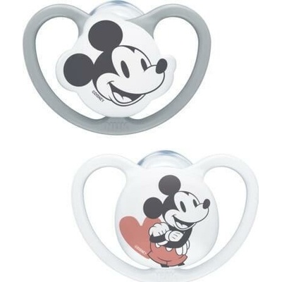 Nuk cumlík 730130 Disney Mickey silikon 2ks šedá