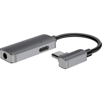 4smarts Аудио Адаптер USB-C за Samsung S21/20 Note 20/10, 4Smarts Splitter AUX 3.5mm, Черен (4S468625)