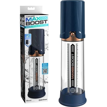 Пенис помпа с бутало, максимален ефект - Pump Max Boost Blue (D-236492)