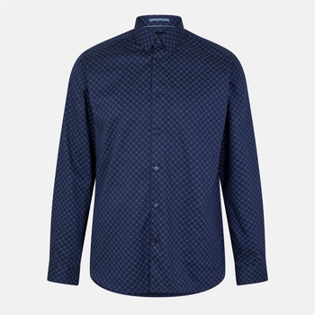 Ted Baker Potter Geo Print Slim Shirt - Navy