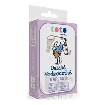 TOTO DETSKÉ VODEODOLNÉ NÁPLASTI 2 veľkosti 1x10 ks