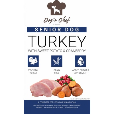 Dog's Chef Turkey With Sweet Potato And Cranberry Senior & Light 15 kg