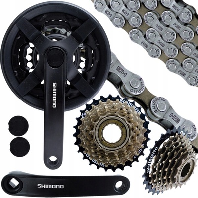 Kľukový mechanizmus Shimano 3-prevodníkový čierny 170 mm štvorhran 420 g